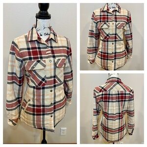 Born Primitive Flannel Shirt Jacket Quilted Snap Up Plaid Timber Shacket Small